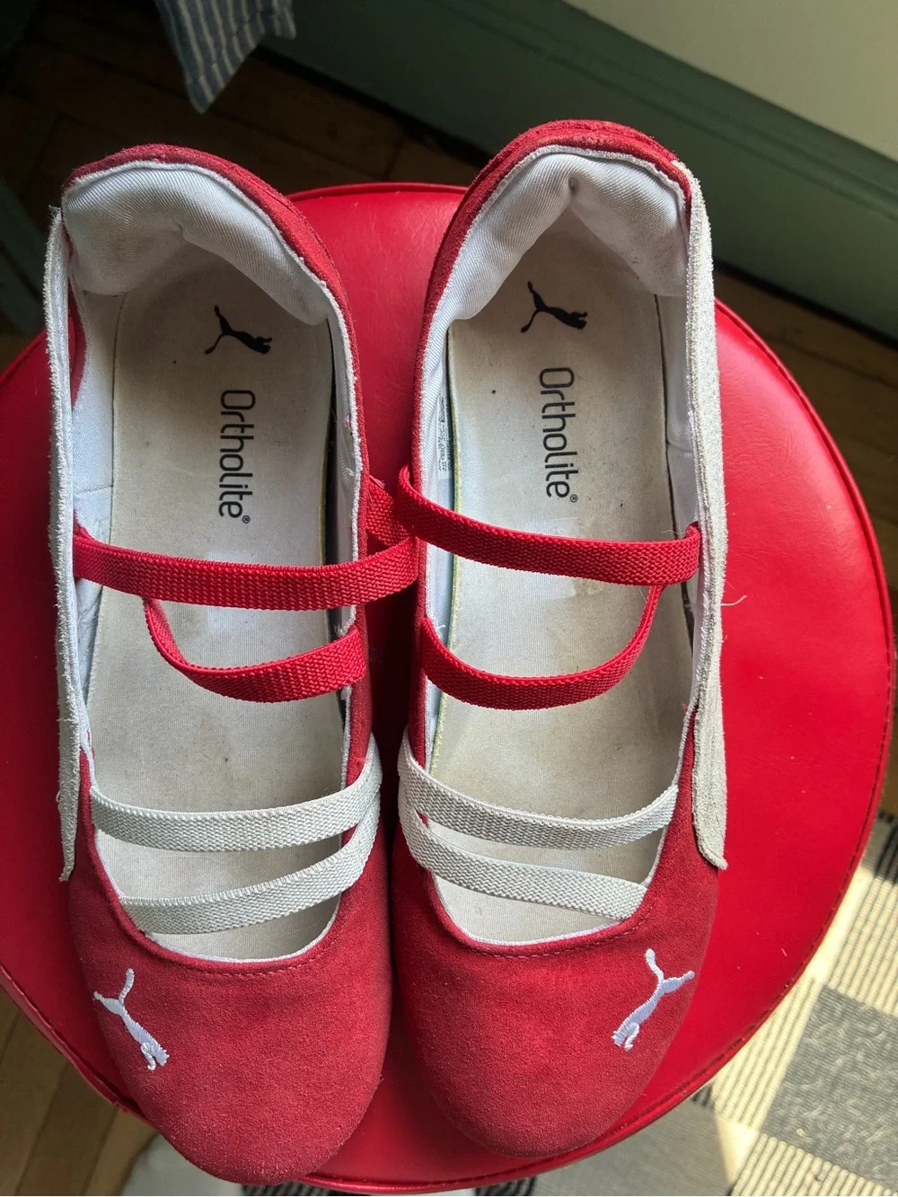 PUMA Red and White Speedcat Ballet Flat size 9 - Picture 3 of 8